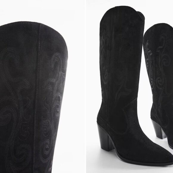 Mango, Cowboy leather boots, worn once. - Picture 3 of 4